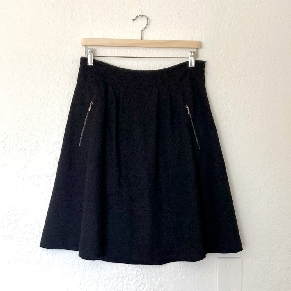 Jigsaw VTG Black Skater Skirt‎ with Zipper Pockets, Size 10